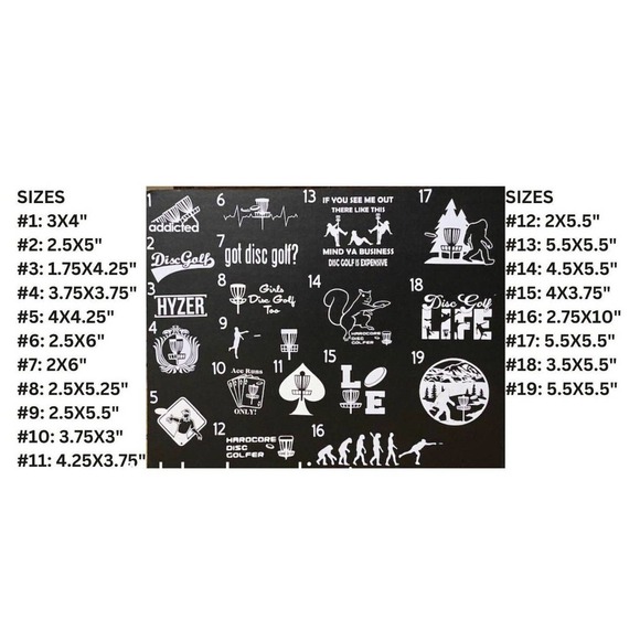 Disc Golf Vinyl Decals Stickers Car Truck RV Window Multiple Styles To CHOOSE - Picture 3 of 11